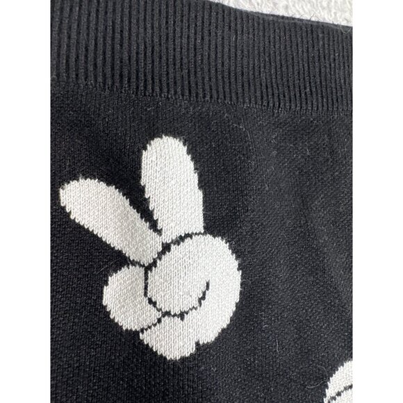 Puella Knit Soft Skirt Womens Black & White W/Character Hand Gesture Print - Picture 5 of 7